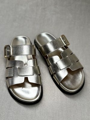 Triver Flight metallic-leather slides