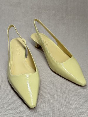 JULiE DEE patent leather slingback sandals