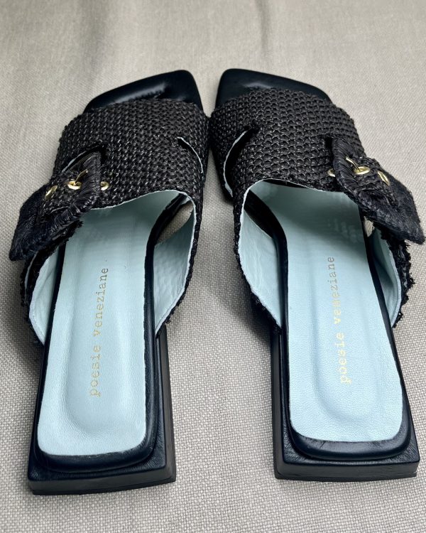 Poesie Veneziane leather trim raffia sandals - Image 3