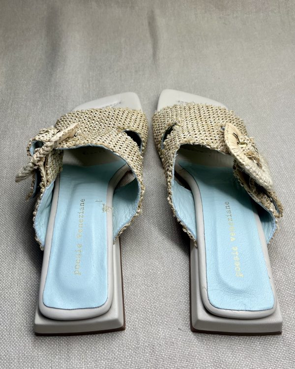 Poesie Veneziane leather trim raffia sandals - Image 3