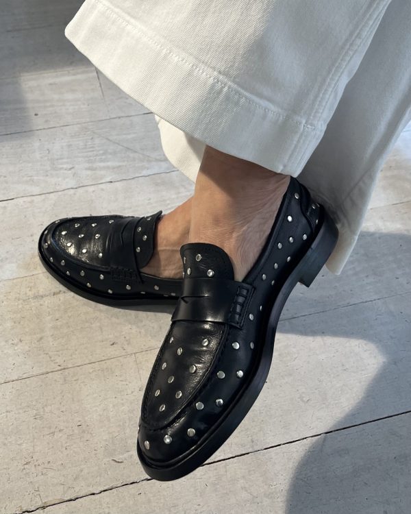 Elia Maurizi leather penny-loafer with studs