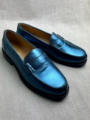 Gallucci College metallic-leather loafers