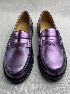 Gallucci College metallic-leather loafers