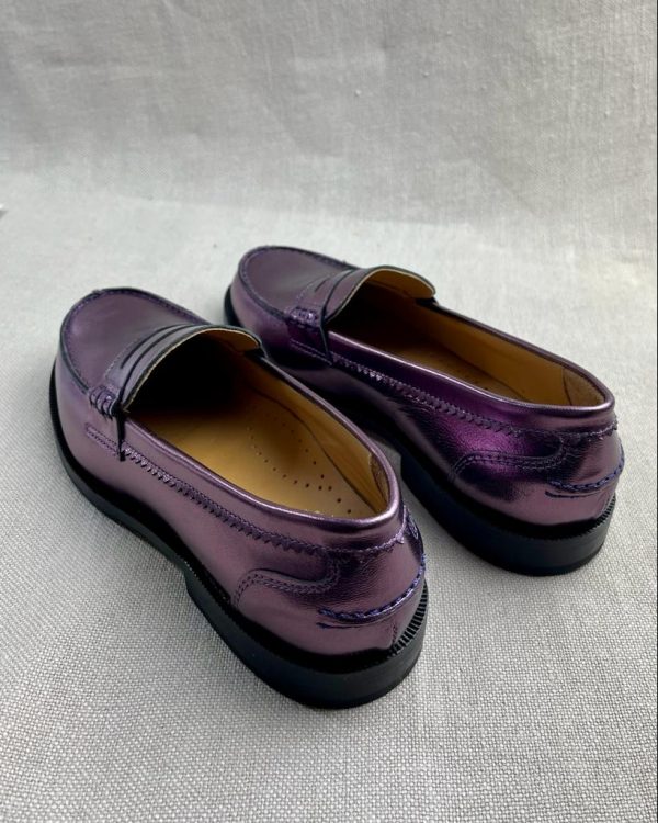 Gallucci College metallic-leather loafers - Image 3