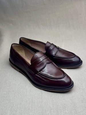 Triver Flight leather penny loafers