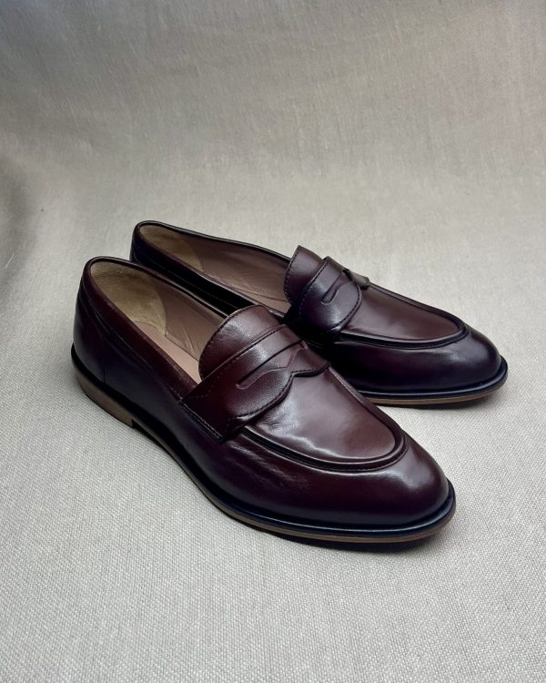 Triver Flight leather penny loafers