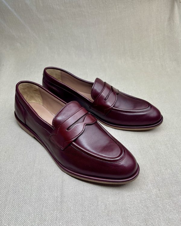Triver Flight leather penny loafers