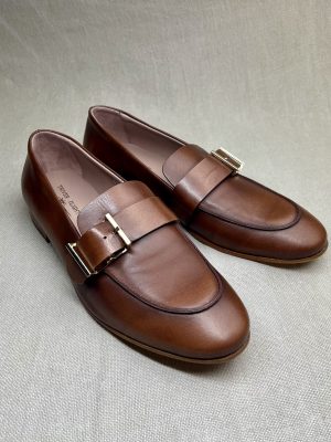 Triver Flight gold buckle loafers