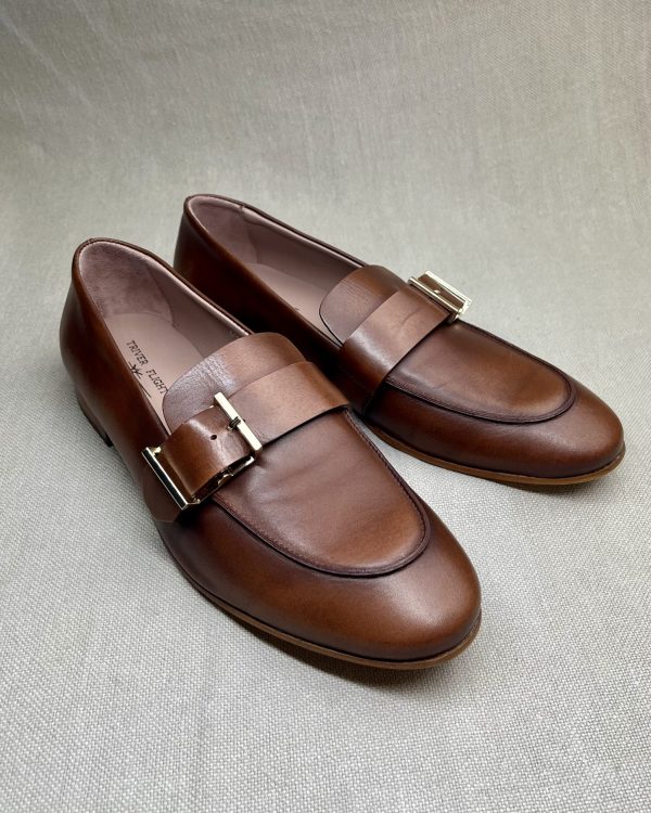 Triver Flight gold buckle loafers