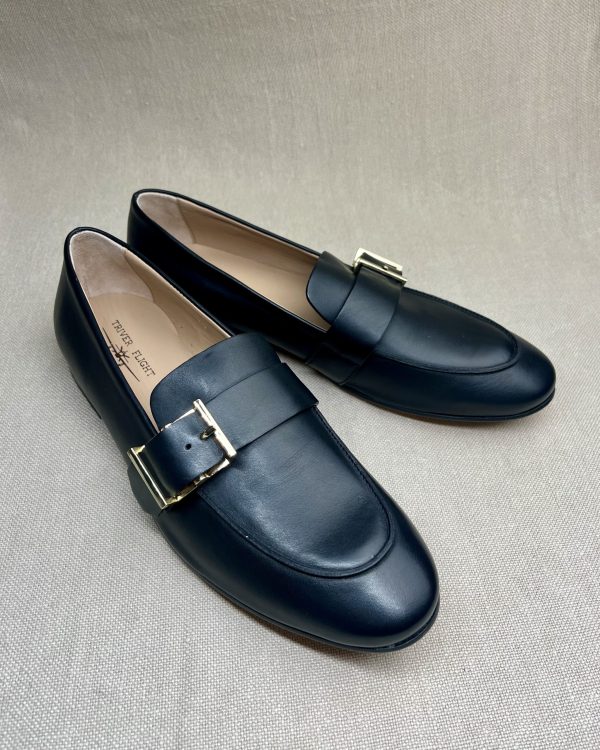 Triver Flight gold buckle loafers