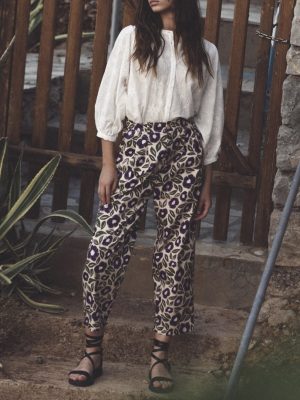 The Korner floral-print cotton cropped trousers