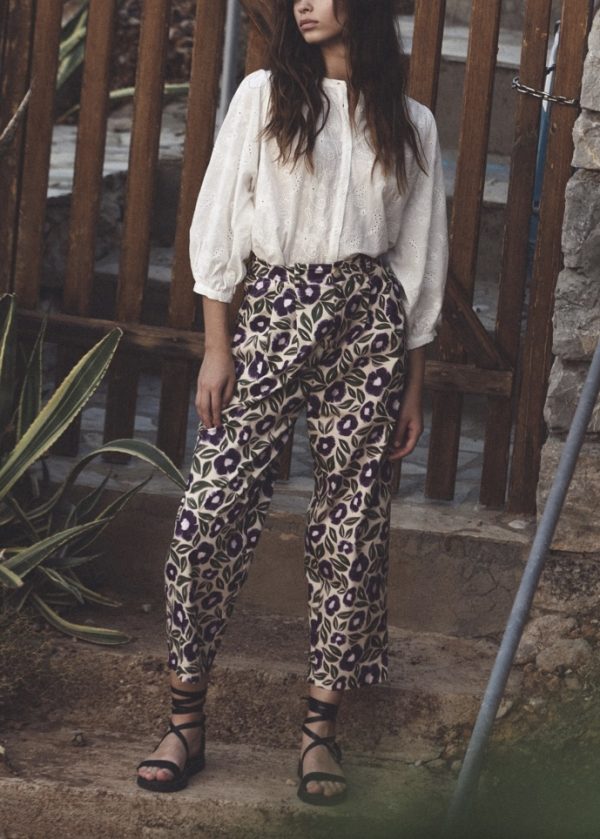 The Korner floral-print cotton cropped trousers