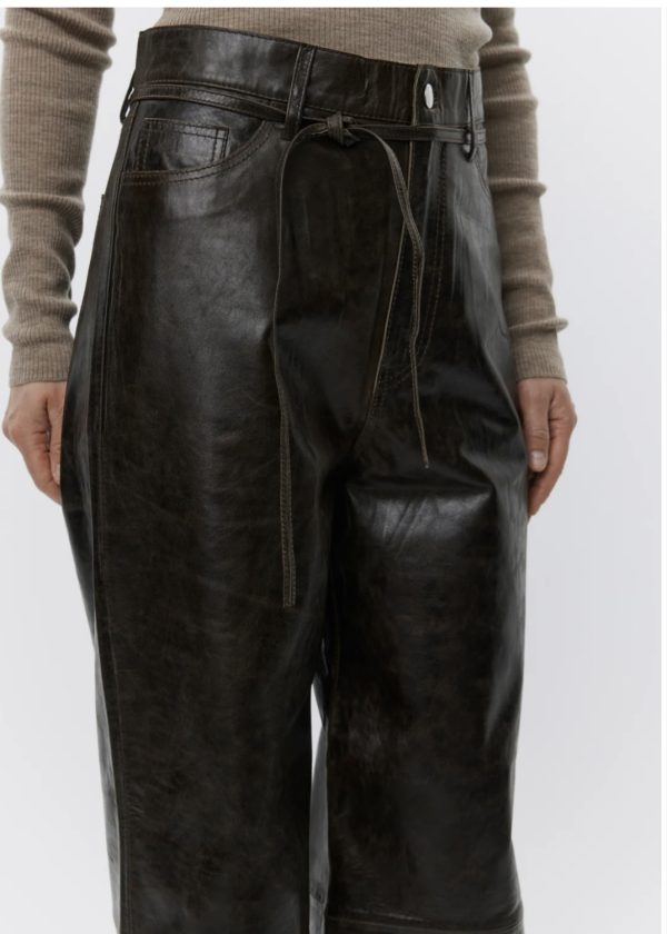 Day by Birger Et Mikkelsen Elijah Polished Leather Trousers - Image 4
