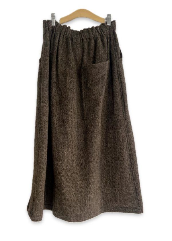 Ichi Antiquités Wool Herringbone Midi Skirt - Image 2