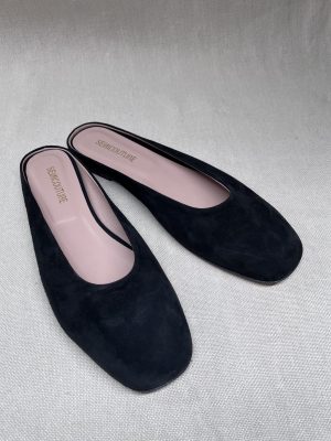 Semicouture suede backless shoes