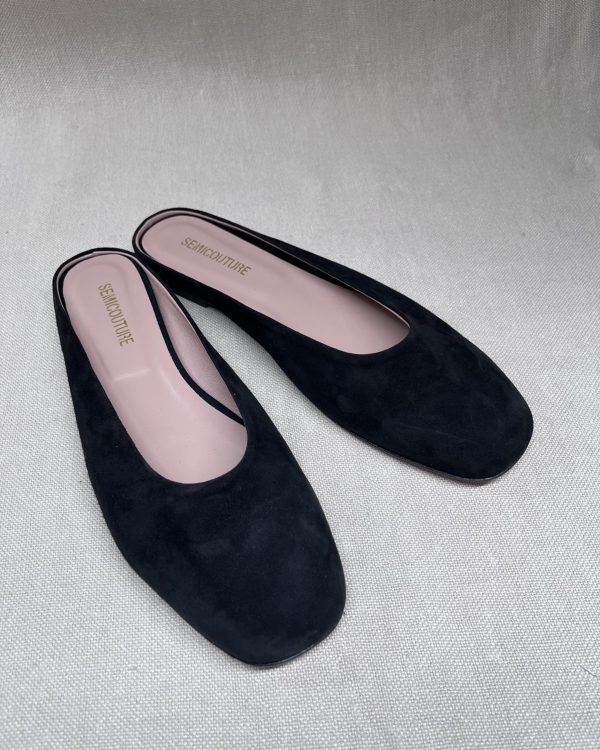 Semicouture suede backless shoes