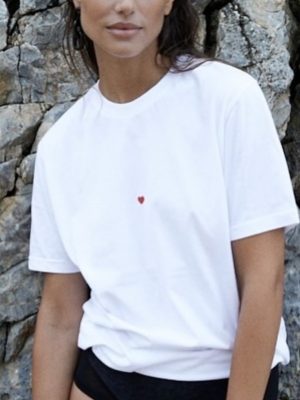 DÉJÁ Cotton Red Heart Design T-Shirt