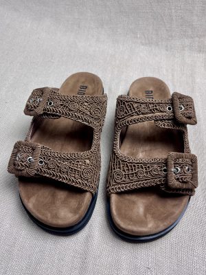 Bibi Lou Suede & Crochet Slides