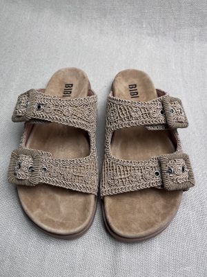 Bibi Lou Suede & Crochet Slides
