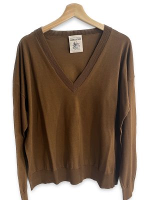 Semicouture Mercerized cotton V-neck sweater.