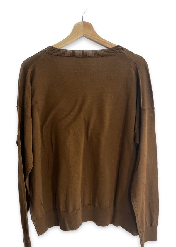 Semicouture Mercerized cotton V-neck sweater. - Image 2