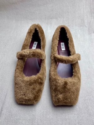 Bibi Lou faux fur ballet flats