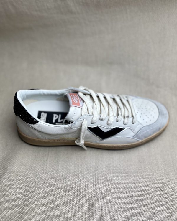 4B12 calf-skin leather and glitter sneakers - Image 2