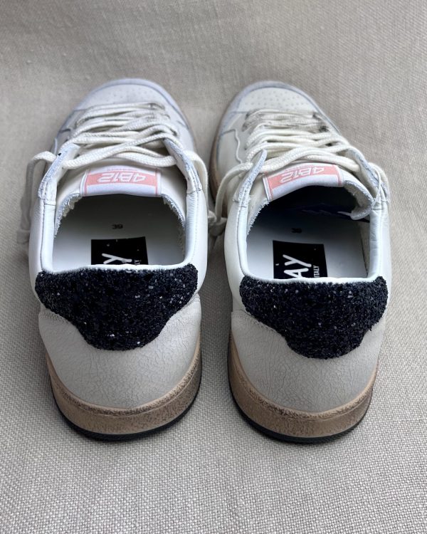 4B12 calf-skin leather and glitter sneakers - Image 3