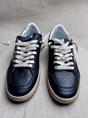 4B12 calf-skin leather and glitter sneakers