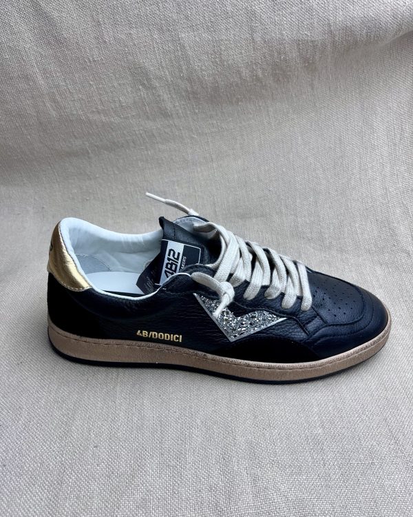 4B12 calf-skin leather and glitter sneakers - Image 2