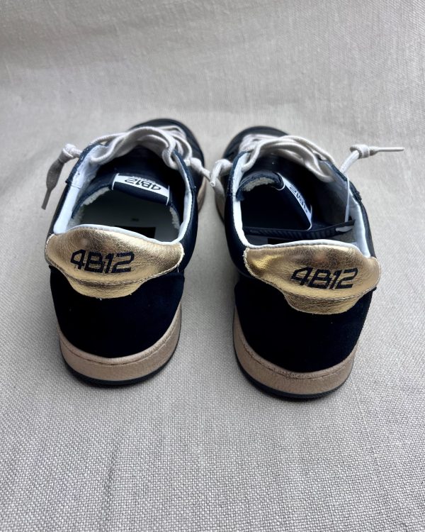 4B12 calf-skin leather and glitter sneakers - Image 3