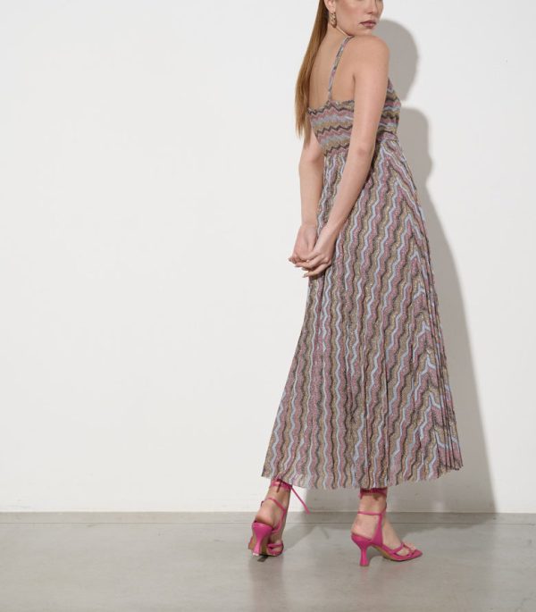 KAOS Polvare pleated lurex dress - Image 2