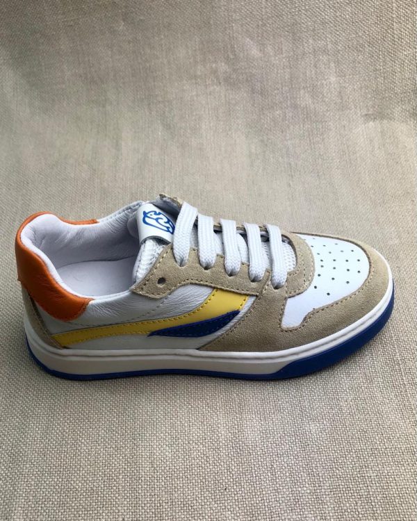 Lepi Kips white & yellow leather sneakers - Image 2
