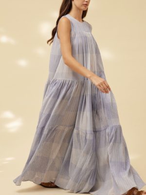 Semicouture Needlecord muslin crew-neck dress