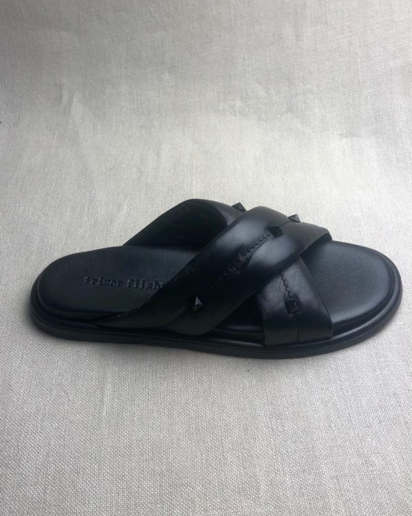 Triver flight embellished leather slides - Image 2