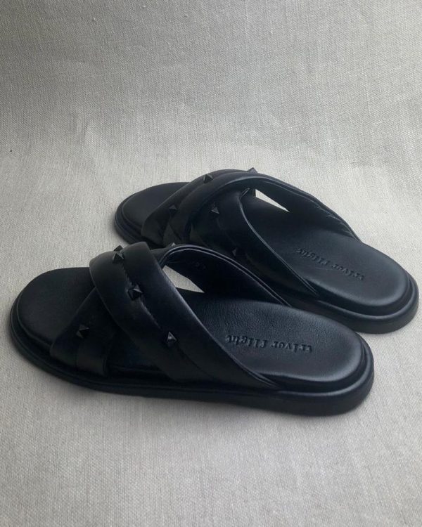 Triver flight embellished leather slides - Image 3
