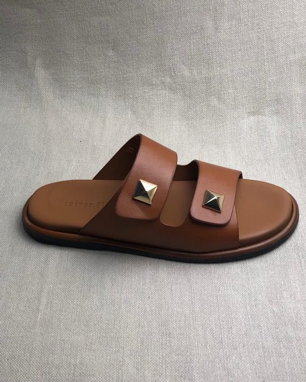 Triver Flight Gold-tone metal stud sandals - Image 2