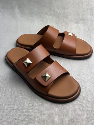 Triver Flight Gold-tone metal stud sandals