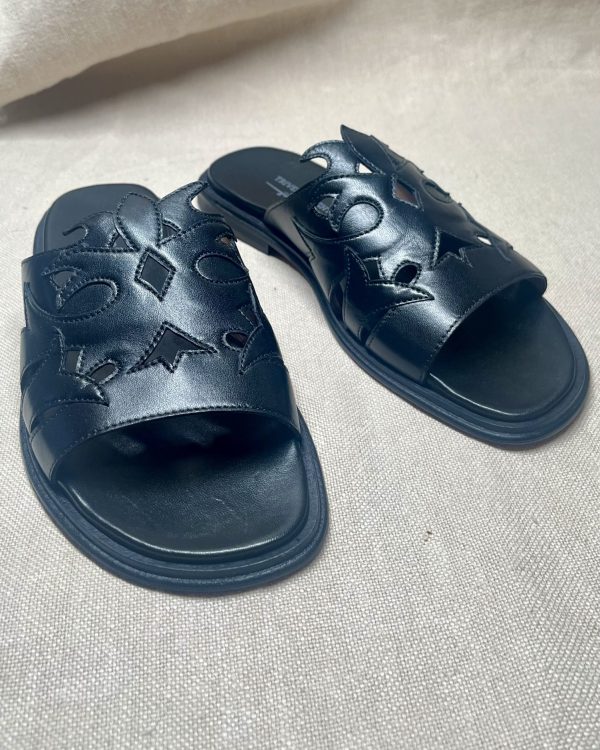 Triver Flight leather flat mules