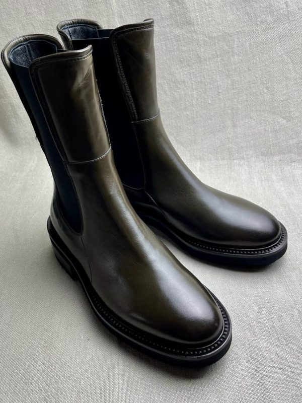 Triver Flight leather mid-length chelsea boots