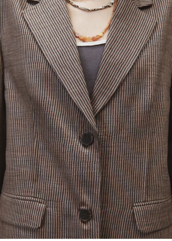 Alysi Micro Stripe Single Breasted Blazer - Image 2