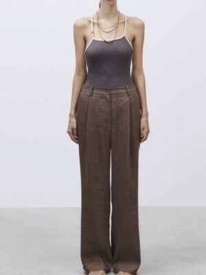 Alysi Micro Stripe Tailored Trousers