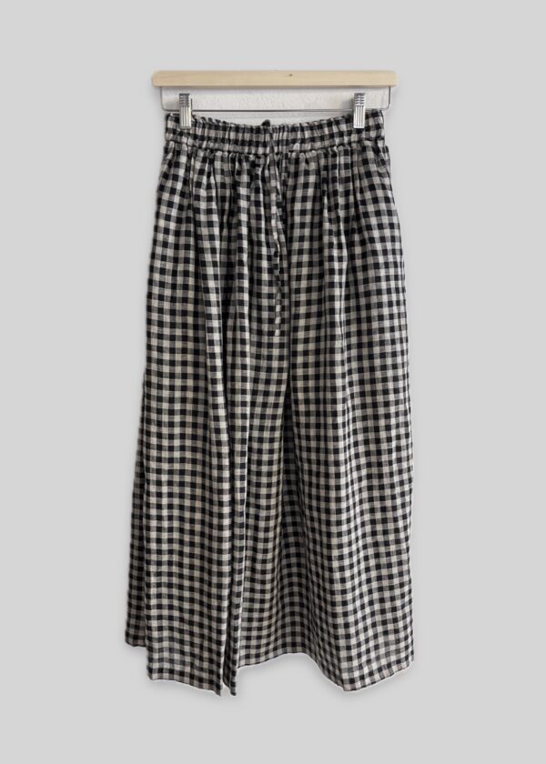 Ichi Antiquités checked linen skirt