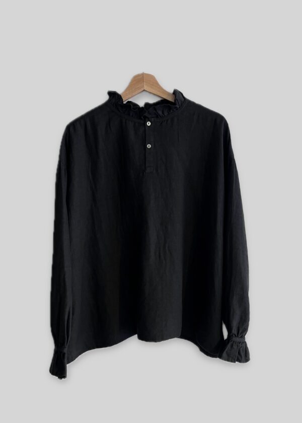 Ichi Antiquités Linen Frill Blouse