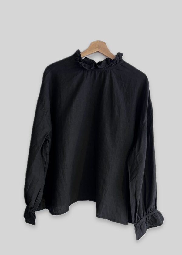 Ichi Antiquités Linen Frill Blouse - Image 2
