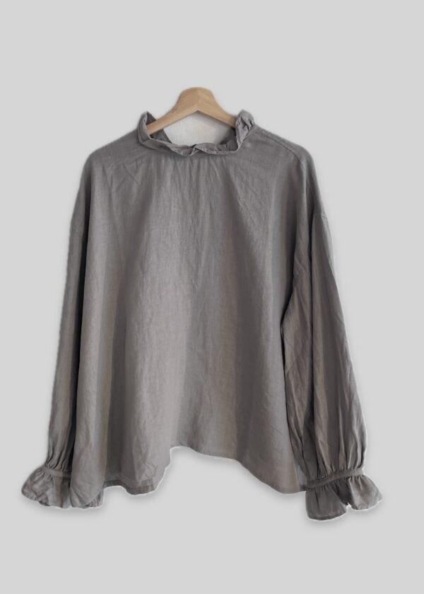 Ichi Antiquités Linen Frill Blouse