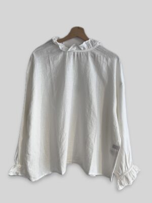 Ichi Antiquités Linen Frill Blouse