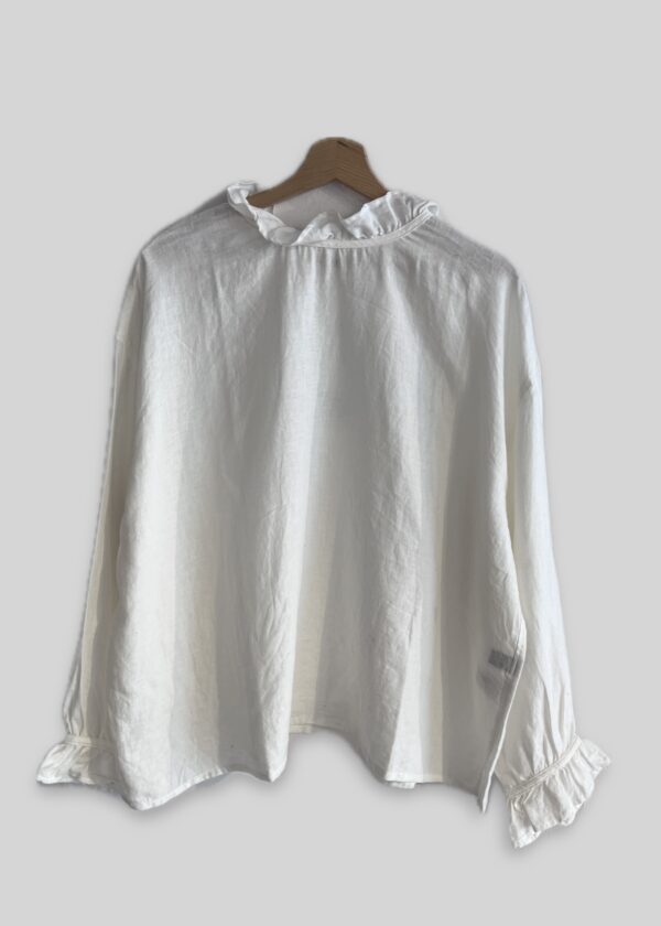 Ichi Antiquités Linen Frill Blouse