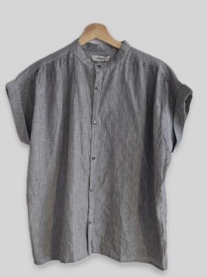 Ichi Antiquités Linen Pinstripe Blouse