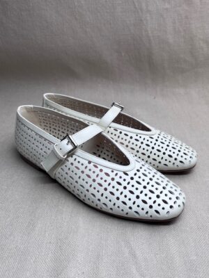 Bibi Lou Laser Cut Leather Mary Jane Flats
